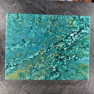 Acrylic Pour Painting 11x14 Clear coated